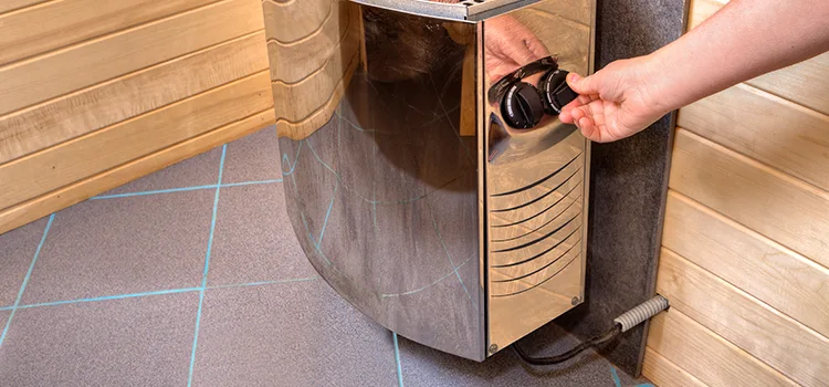 Floor-mounted sauna heater Installation in Bowmanville, Ontario