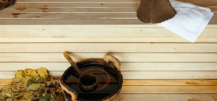 Fir Wood Sauna Ceiling Installation in Bowmanville, Ontario