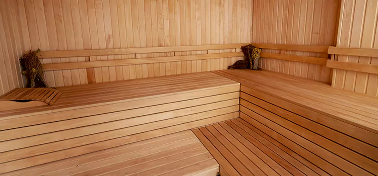 Spruce Wood Sauna Interior Construction in Bowmanville, Ontario